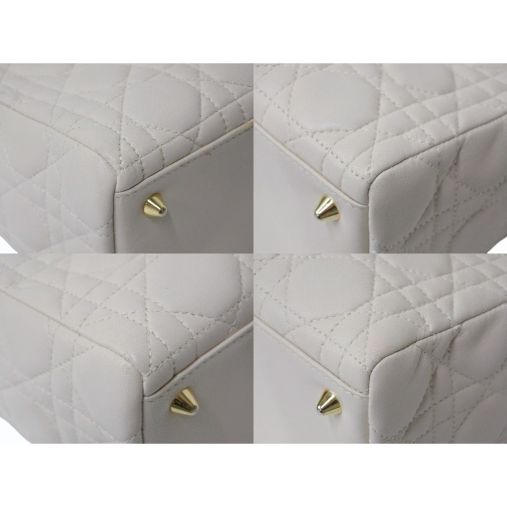 Christian Dior Lady Shoulder Bag Cannage Beige Tan Lambskin - Picture 8 of 10